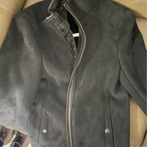 Armani Exchange Suede and Fur Jacket